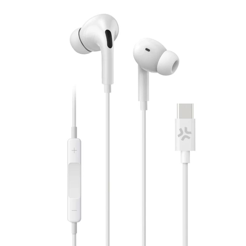 Celly Auriculares cable Usb-C Blanco