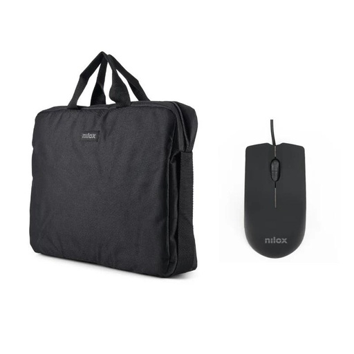 [8054320849773] NILOX Maletín 15.6"Negro+Ratón USB 1000dpi