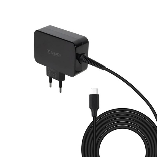[8433281013186] Tooq Cargador portatil GAN USB-C PD 65W Negro