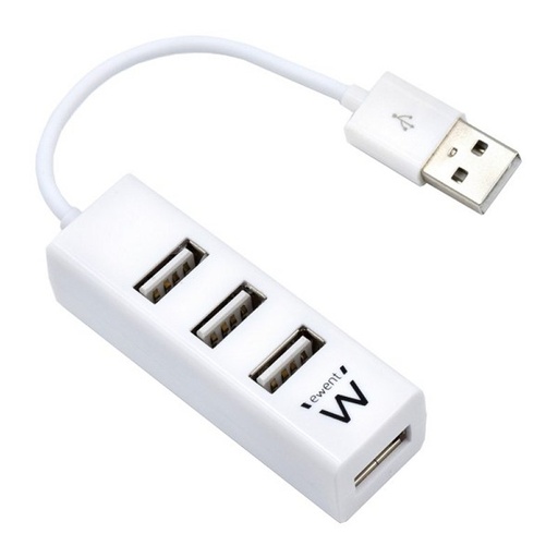 [8054392613876] EWENT EW1122 MINI-HUB USB 4 PUERTOS BLANCO