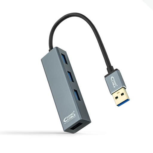 [8433281009714] Nanocable Hub USB 3.0 4 x USB 3.0 10cm. Gris