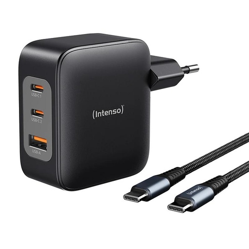 [4034303036035] Intenso | KIT Cargador GaN W100ACC + Cable USB-C