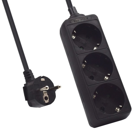 [8054392612541] Ewent Ew3959 Regleta 3 tomas Negro