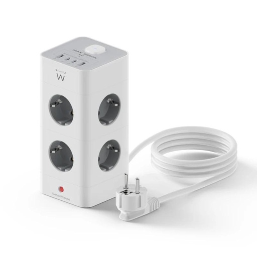 [8052101434231] Ewent EW3864 Regleta 8 Tomas SHUCKO +2USB-A+2USB-C