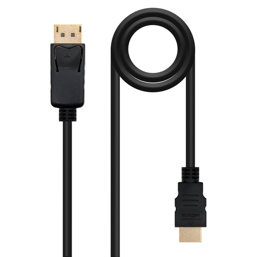 [8433281010840] Nanocable Cable Conversor DP a HDMI 0,5 M Negro