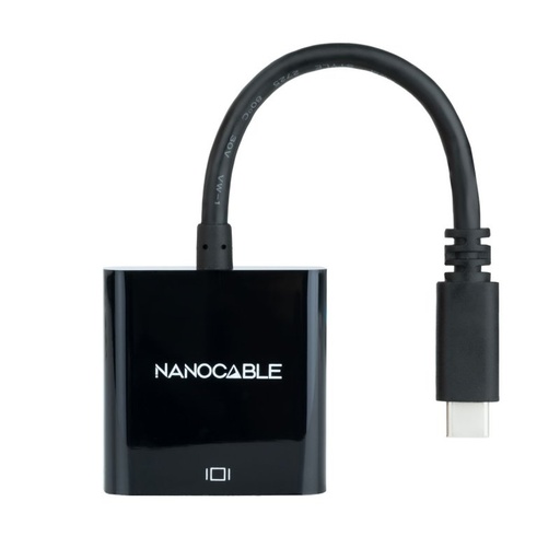 [8433281012332] Nanocable Conversor USB-C/M a VGA/H Negro 10cm