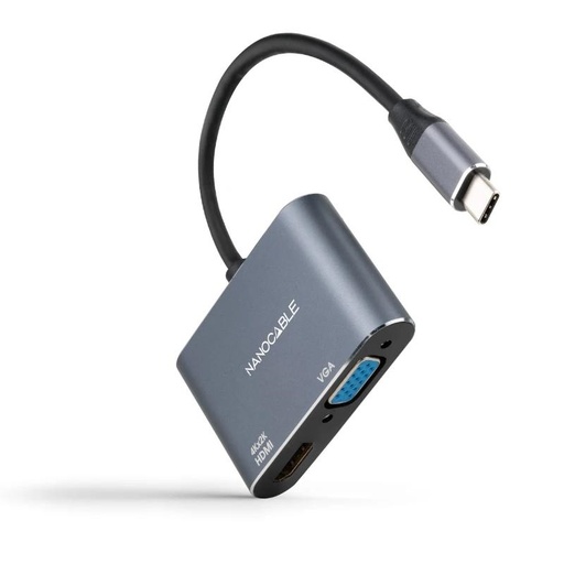 [8433281013278] Nanocable Conversor USB-C/M a HDMI-VGA/H 15 cm