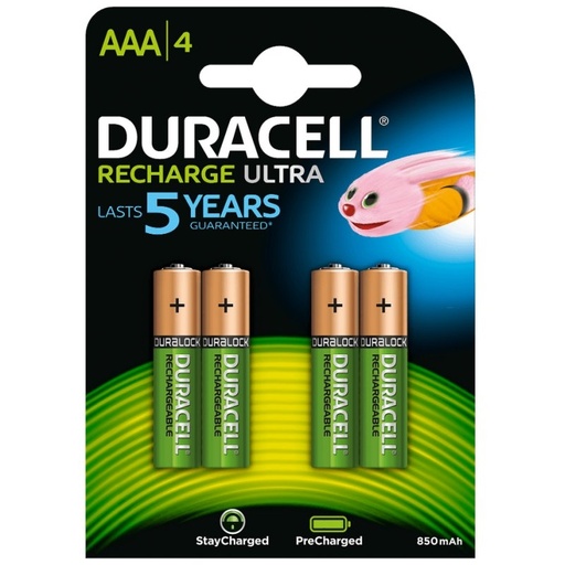 [5000394045118] Duracell Pila Recargable HR03 AAA 900mAh Blister*4