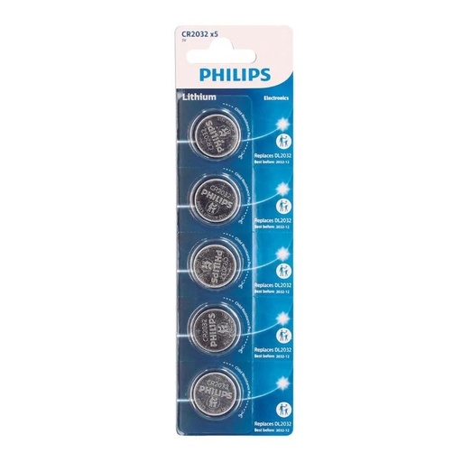 [4895229125025] Philips Pila Boton Litio CR2032 3v Blister*5