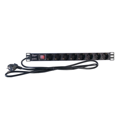 [8436598320145] 2LAN Regleta 19" 8 Schukos Interruptor