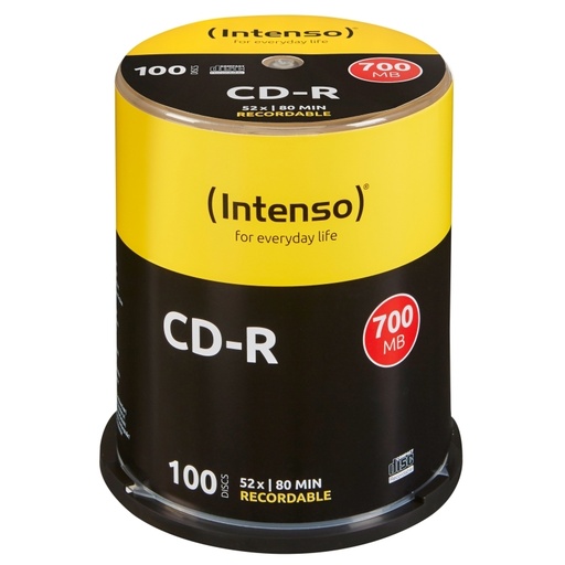[4034303003044] Intenso CD-R 700MB/80min tubo 100 unidades