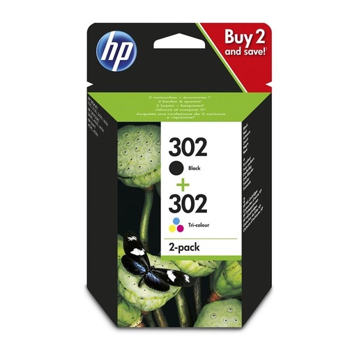 [190780475898] HP Cartucho Multipack 302 Negro+ Color